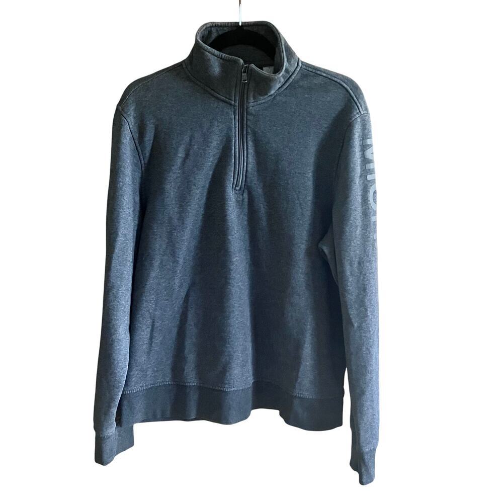 Michael Kors Gray 1/4 Zip‎ Sweater Logo XL (L366)